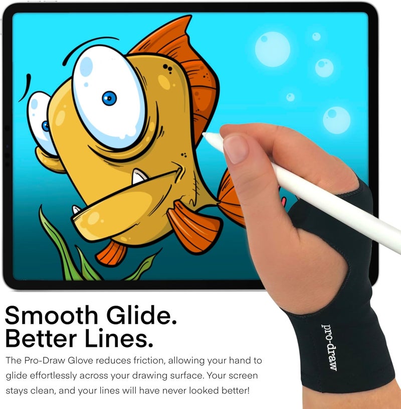 Pro-Draw Artist Glove for iPad, Drawing Tablet, Sketching // Two & Three Finger Tap // Right or Left Hand - Image 2